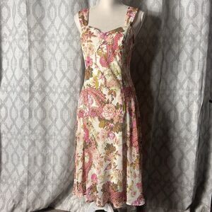 Connected Apparel Womans Y2K Bohemian Style Floral Dress Size 12 Fairy Cottage